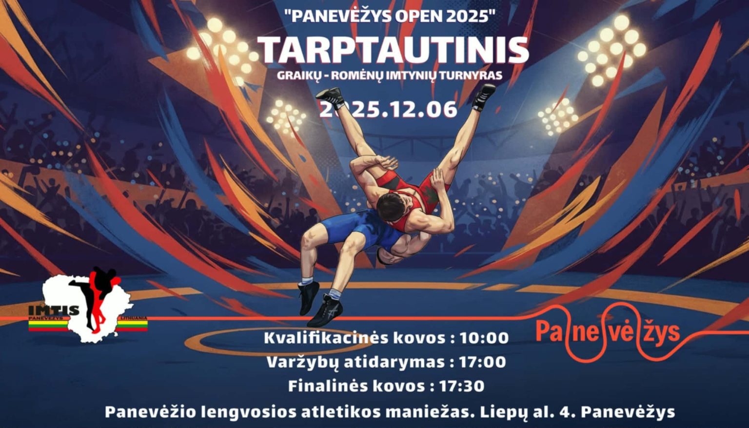 Panevėžio sporto centro ugdytiniai varžysis tarptautiniame imtynių turnyre